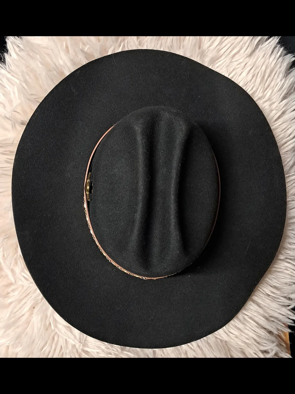 Shyanne Women's Wool Felt Cowboy Hat with Bull Skull Concho & Floral Band OSFM